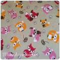 hellgrau mit Füchsen, Baumwollstoff (35mm)